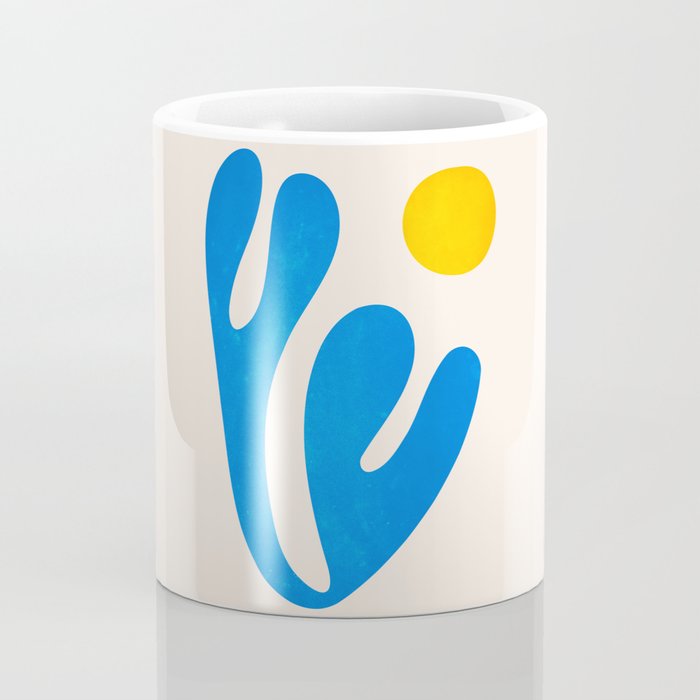 Blue Leaf & Sun: Matisse Paper Cutouts I Coffee Mug Gallery Image 4