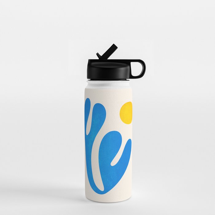 Blue Leaf & Sun: Matisse Paper Cutouts I Water Bottle Gallery Image 1