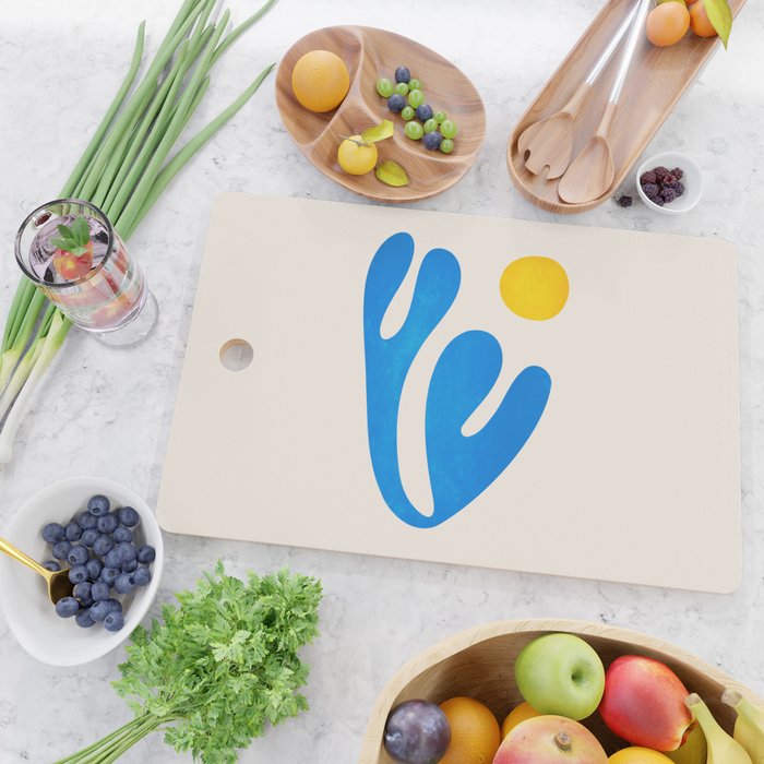 Blue Leaf & Sun: Matisse Paper Cutouts I Cutting Board Gallery Image 2