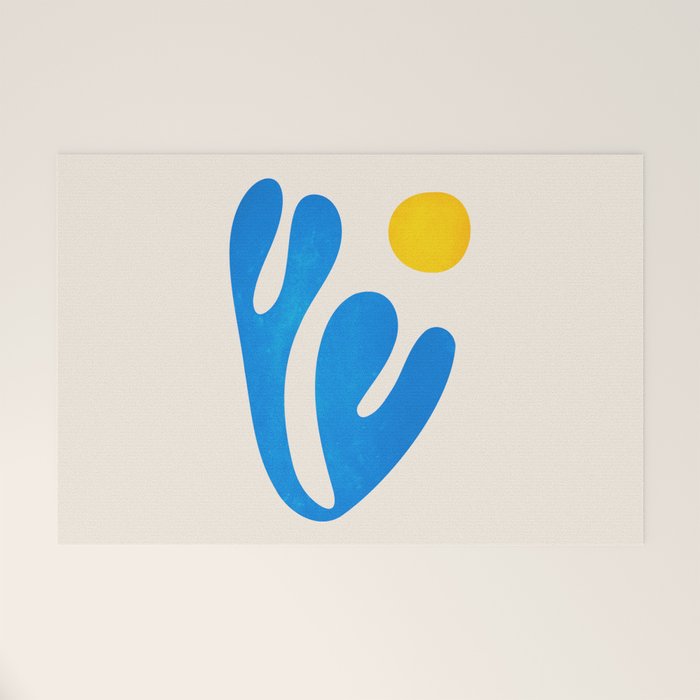 Blue Leaf & Sun: Matisse Paper Cutouts I Welcome Mat Gallery Image 1