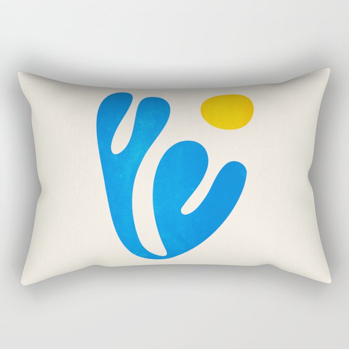Blue Leaf & Sun: Matisse Paper Cutouts I Rectangular Pillow Gallery Image 1