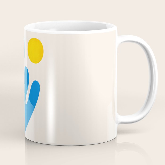 Blue Leaf & Sun: Matisse Paper Cutouts I Coffee Mug Gallery Image 1