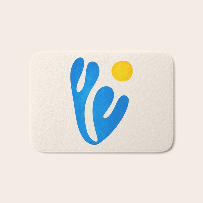 Blue Leaf & Sun: Matisse Paper Cutouts I Bath Mat Gallery Image 1