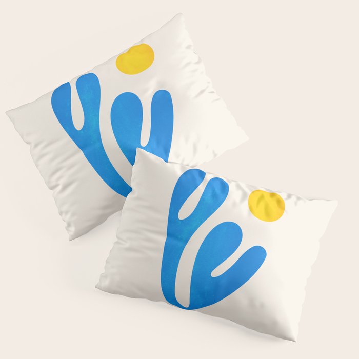 Blue Leaf & Sun: Matisse Paper Cutouts I Pillow Sham Gallery Image 3