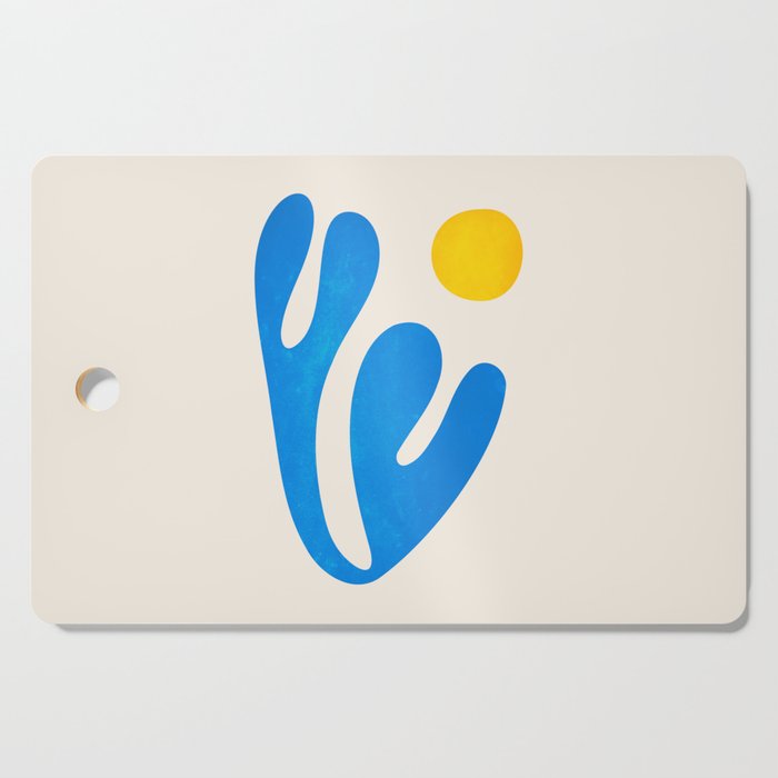 Blue Leaf & Sun: Matisse Paper Cutouts I Cutting Board Gallery Image 1