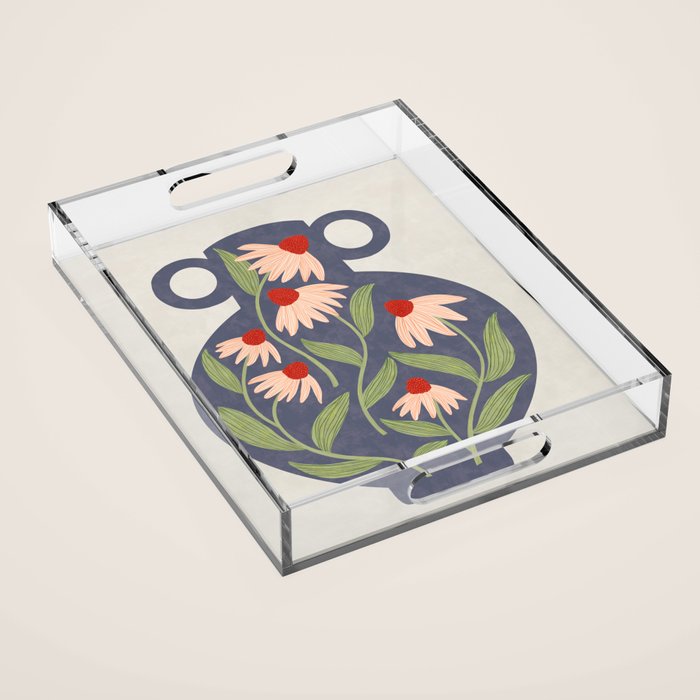 Vase of daisies Collection Acrylic Tray Gallery Image 1