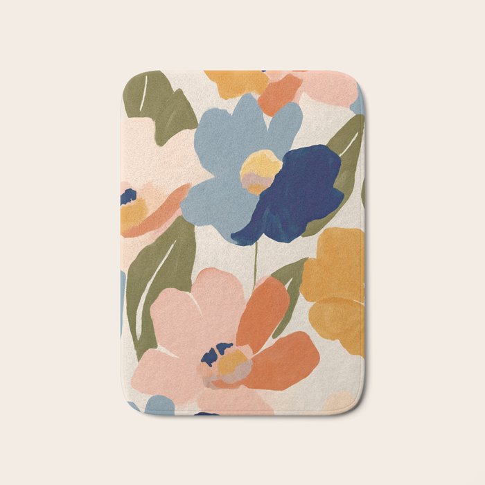 Soft Abstract Floral Garden II Bath Mat Gallery Image 1