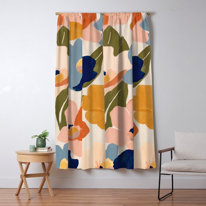 Soft Abstract Floral Garden II Window Curtain Gallery Image 5