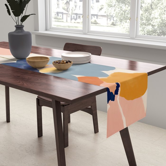 Soft Abstract Floral Garden II Table Runner Gallery Image 2