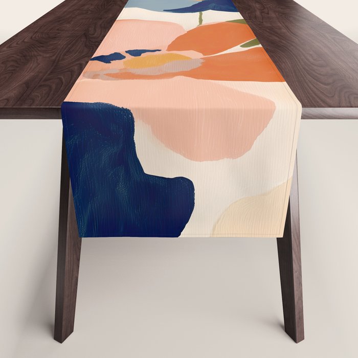 Soft Abstract Floral Garden II Table Runner Gallery Image 1