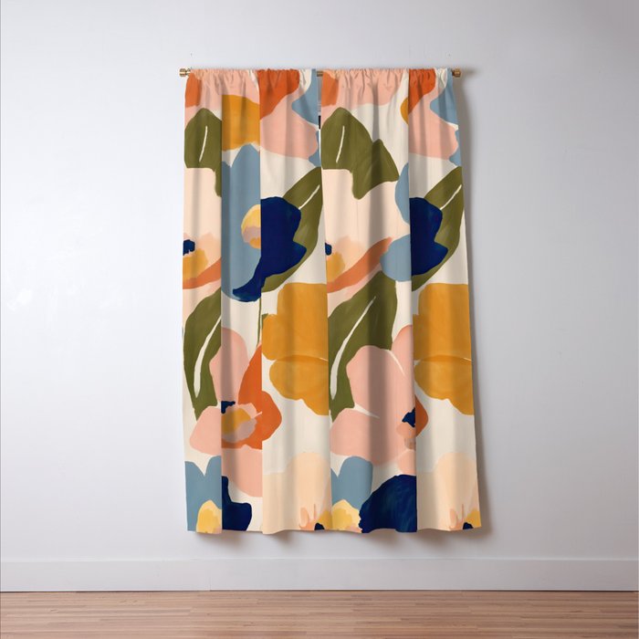 Soft Abstract Floral Garden II Window Curtain Gallery Image 3