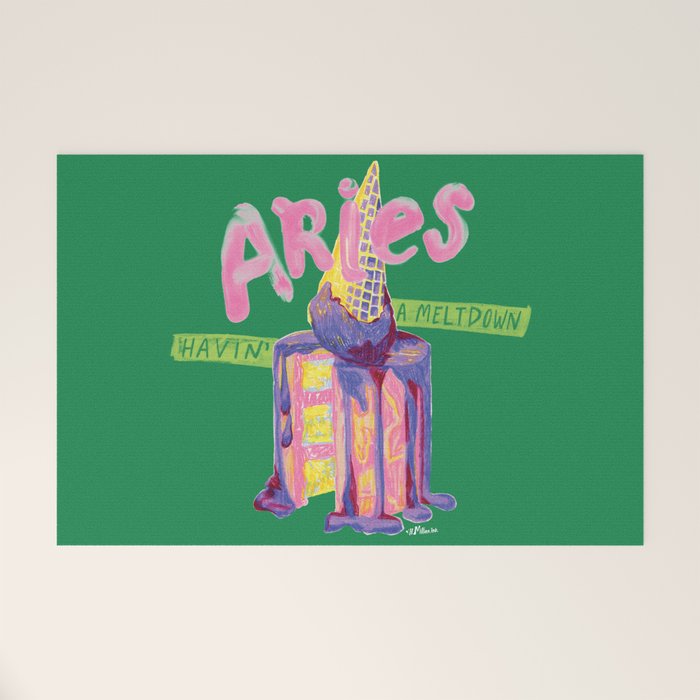 Aries Dessert in Kelly Green & Pink Welcome Mat Gallery Image 1
