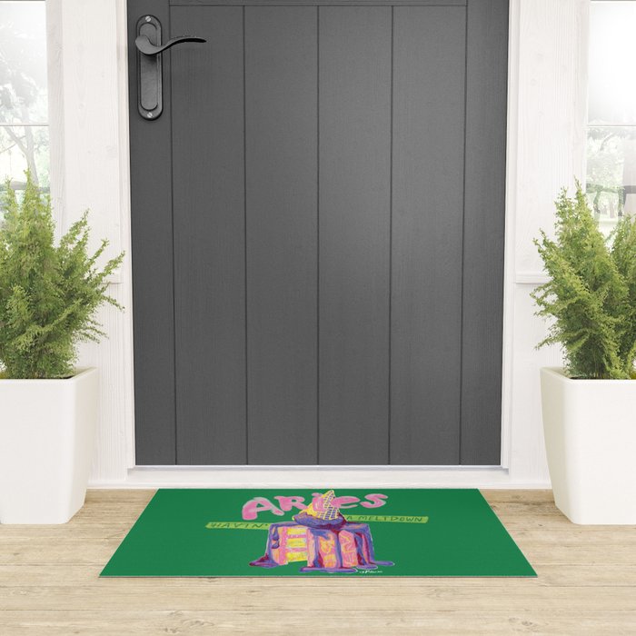 Aries Dessert in Kelly Green & Pink Welcome Mat Gallery Image 3