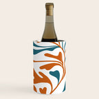 Modern Leaf Abstract Orange and Teal Wine Chiller Gallery Image 1