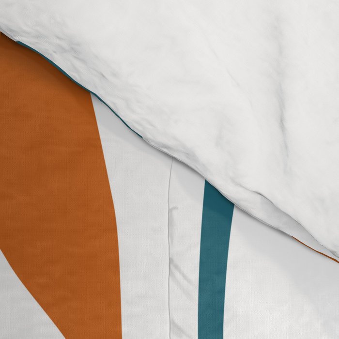 Modern Leaf Abstract Orange and Teal Comforter Gallery Image 4
