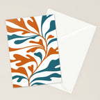 Modern Leaf Abstract Orange and Teal Stationery Card Gallery Image 2