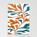 Modern Leaf Abstract Orange and Teal Stationery Card Gallery Image 2