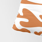 Modern Leaf Abstract Orange and Teal Pillow Sham Gallery Image 4