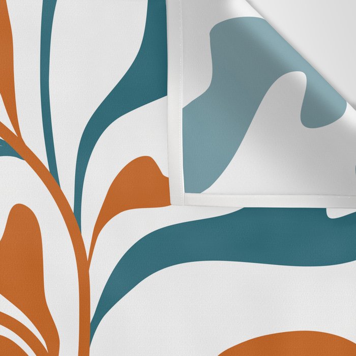 Modern Leaf Abstract Orange and Teal Wall Tapestry Gallery Image 3