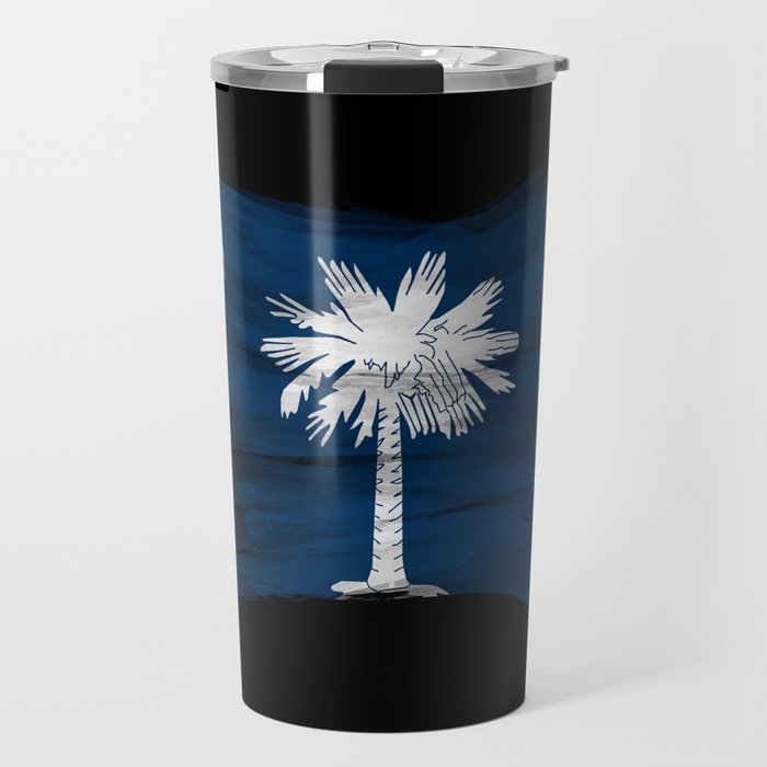 South Carolina state flag brush stroke, South Carolina flag background Travel Mug Gallery Image 1