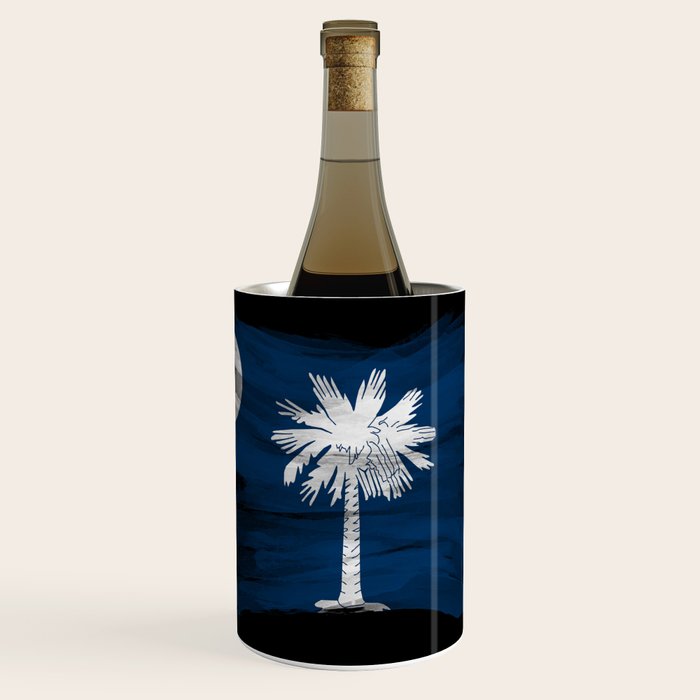 South Carolina state flag brush stroke, South Carolina flag background Wine Chiller Gallery Image 1