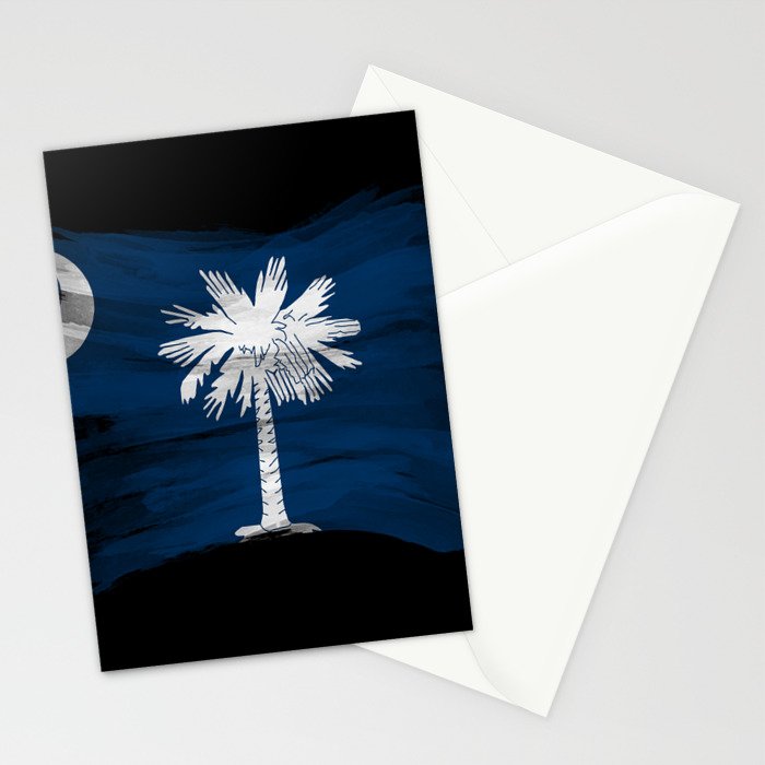 South Carolina state flag brush stroke, South Carolina flag background Stationery Card Gallery Image 2