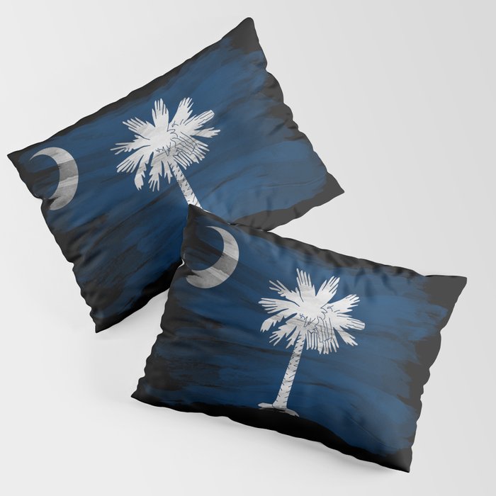 South Carolina state flag brush stroke, South Carolina flag background Pillow Sham Gallery Image 3