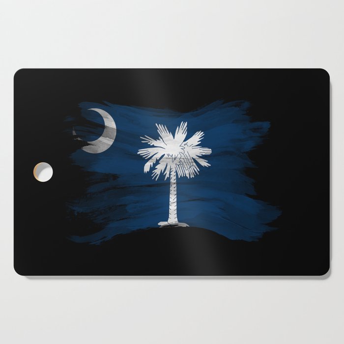 South Carolina State Flag Brush Stroke, South Carolina Flag Background Cutting Board Gallery Image 1