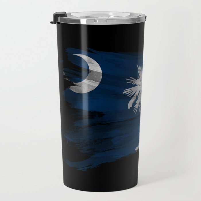South Carolina state flag brush stroke, South Carolina flag background Travel Mug Gallery Image 3