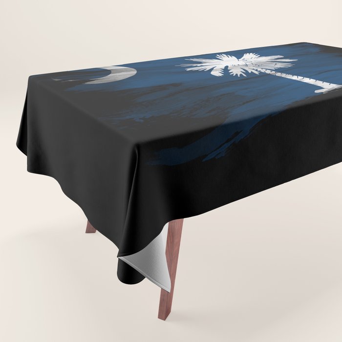 South Carolina state flag brush stroke, South Carolina flag background Tablecloth Gallery Image 1