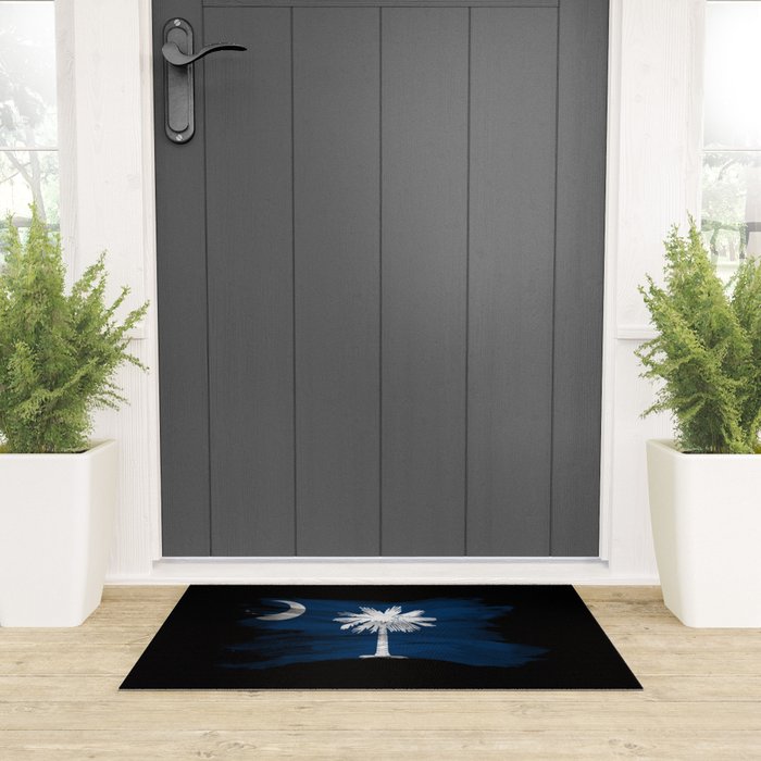 South Carolina state flag brush stroke, South Carolina flag background Welcome Mat Gallery Image 3