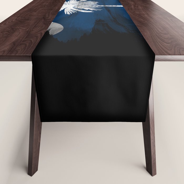 South Carolina state flag brush stroke, South Carolina flag background Table Runner Gallery Image 1