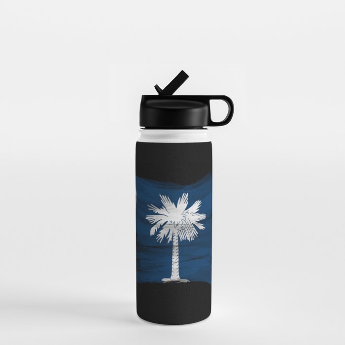 South Carolina state flag brush stroke, South Carolina flag background Water Bottle Gallery Image 1