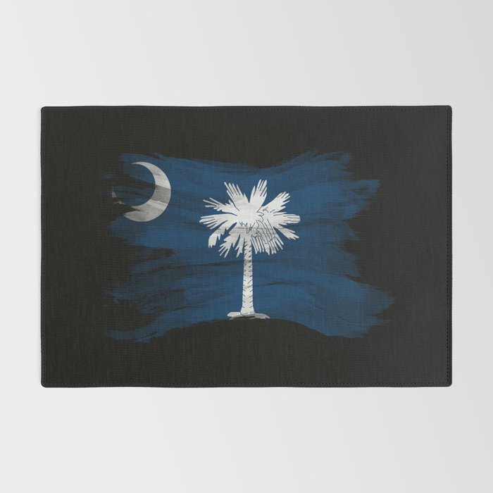 South Carolina state flag brush stroke, South Carolina flag background Rug Gallery Image 2