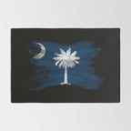 South Carolina state flag brush stroke, South Carolina flag background Rug Gallery Image 2