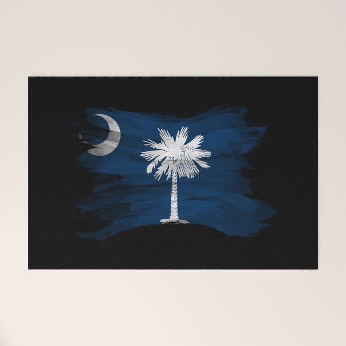 South Carolina state flag brush stroke, South Carolina flag background Welcome Mat Gallery Image 1