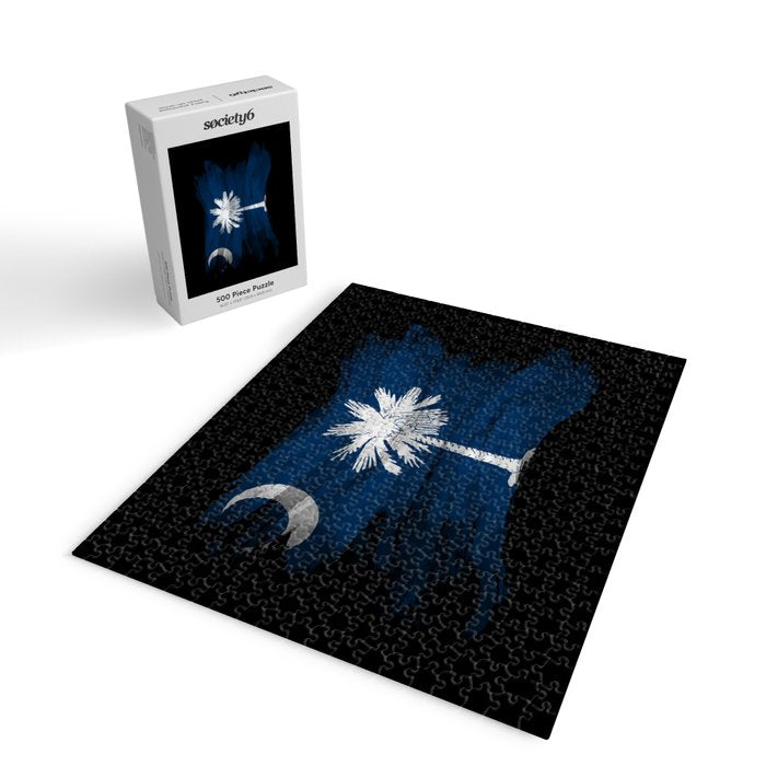 South Carolina state flag brush stroke, South Carolina flag background Jigsaw Puzzle Gallery Image 2