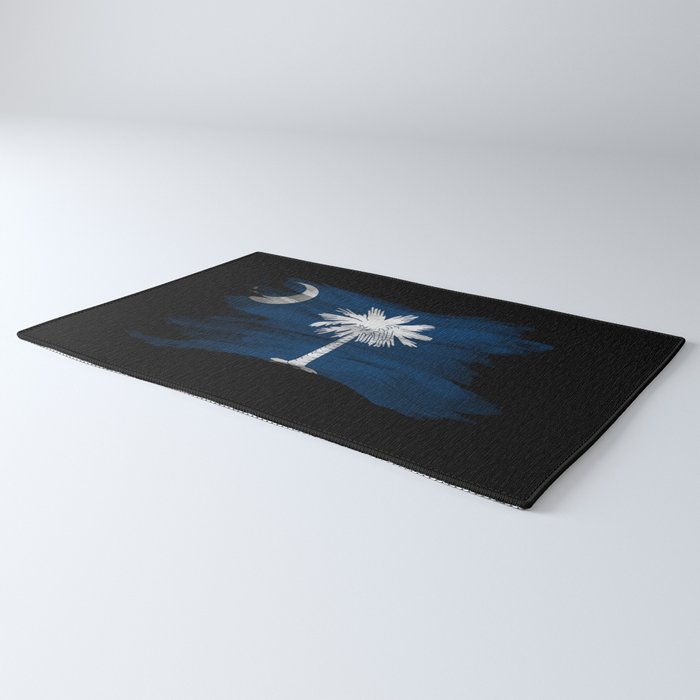 South Carolina state flag brush stroke, South Carolina flag background Rug Gallery Image 3