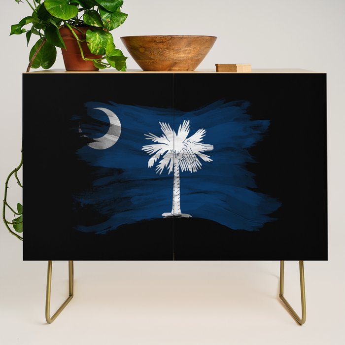 South Carolina state flag brush stroke, South Carolina flag background Credenza Gallery Image 1