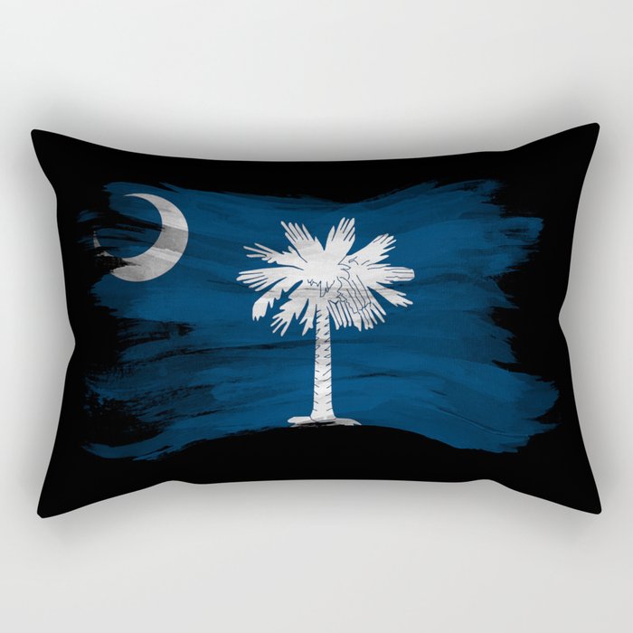 South Carolina state flag brush stroke, South Carolina flag background Rectangular Pillow Gallery Image 2