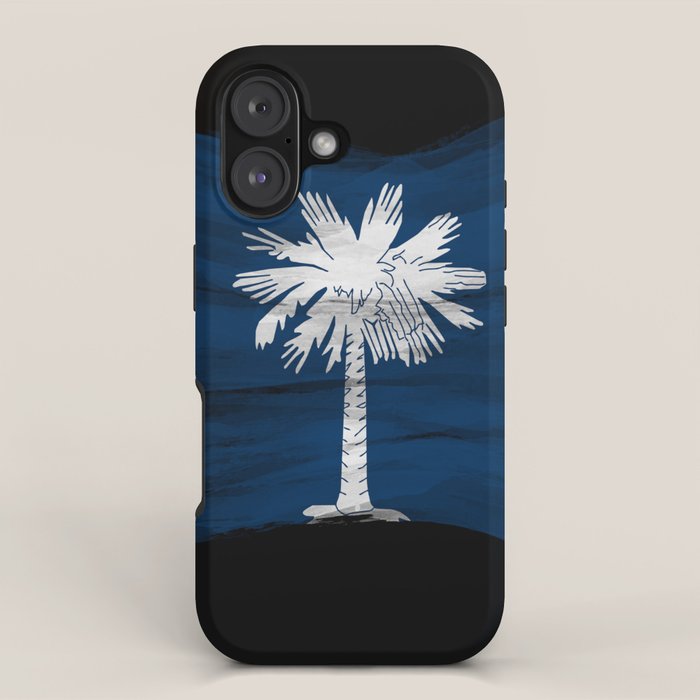 South Carolina state flag brush stroke, South Carolina flag background iPhone Case Gallery Image 1