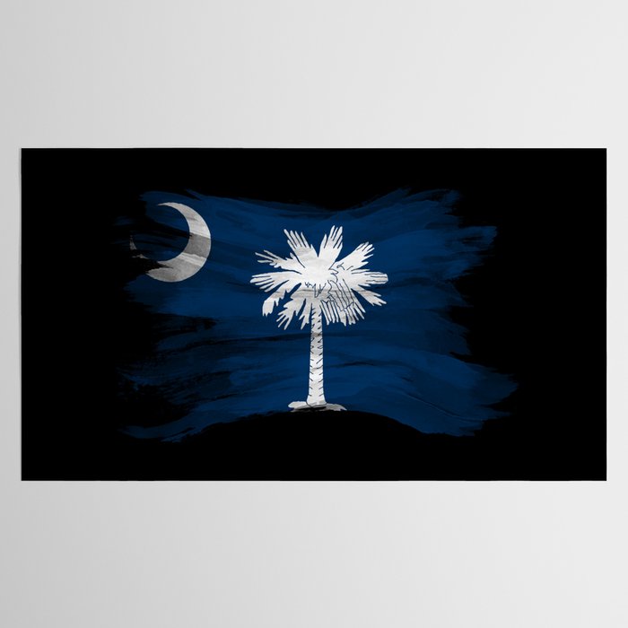 South Carolina state flag brush stroke, South Carolina flag background Tablecloth Gallery Image 2