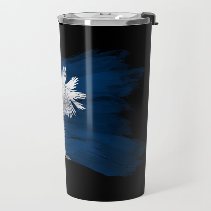 South Carolina state flag brush stroke, South Carolina flag background Travel Mug Gallery Image 2