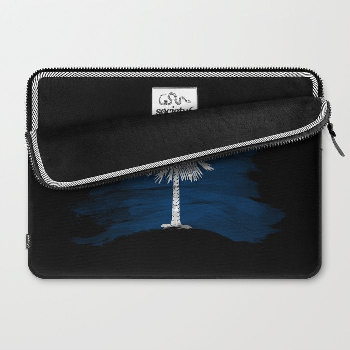South Carolina state flag brush stroke, South Carolina flag background Laptop Sleeve Gallery Image 2