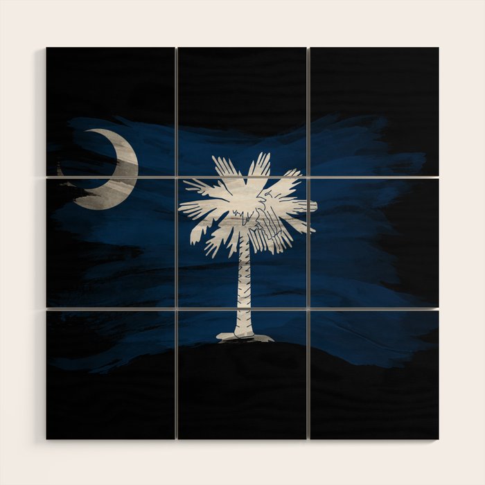 South Carolina state flag brush stroke, South Carolina flag background Wood Wall Art Gallery Image 1