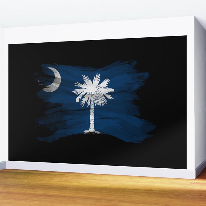 South Carolina state flag brush stroke, South Carolina flag background Wall Mural Gallery Image 2