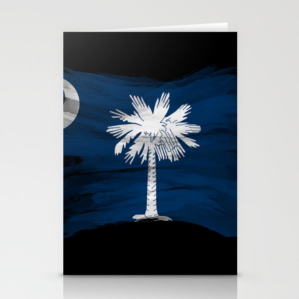 South Carolina state flag brush stroke, South Carolina flag background Stationery Card Gallery Image 2
