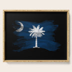 South Carolina state flag brush stroke, South Carolina flag background Serving Tray Gallery Image 1