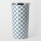 Countryside Bloom Cottage Mist Blue Gingham Travel Mug Gallery Image 1