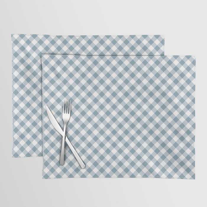Countryside Bloom Cottage Mist Blue Gingham Placemat Gallery Image 1